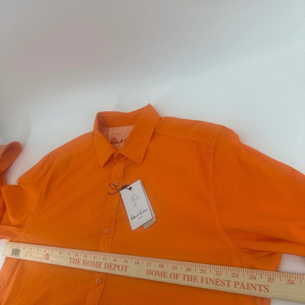 Robert Graham Seaworthy Button Down Shirt Mens XL Orange Classic Fit RS221051CF - Picture 4 of 16